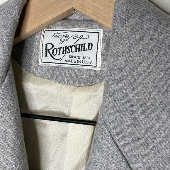 Vintage Children’s Rothschild Wool Peacoat Winter Overcoat Long Coat Gray 12 - Picture 3 of 9